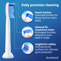 Close-up of white Sonicare replacement head bristles