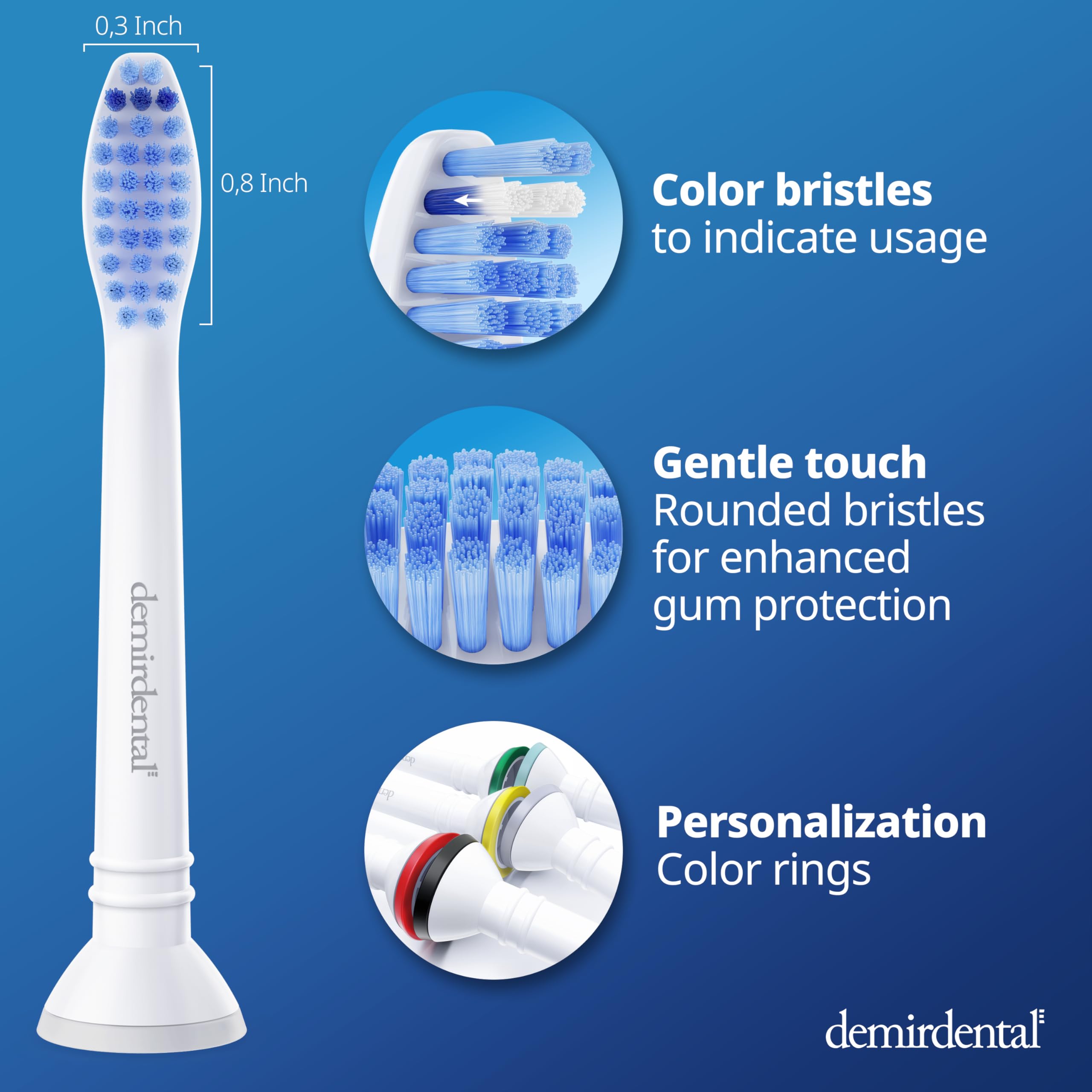 White Philips Sonicare compatible replacement head – connector and neck