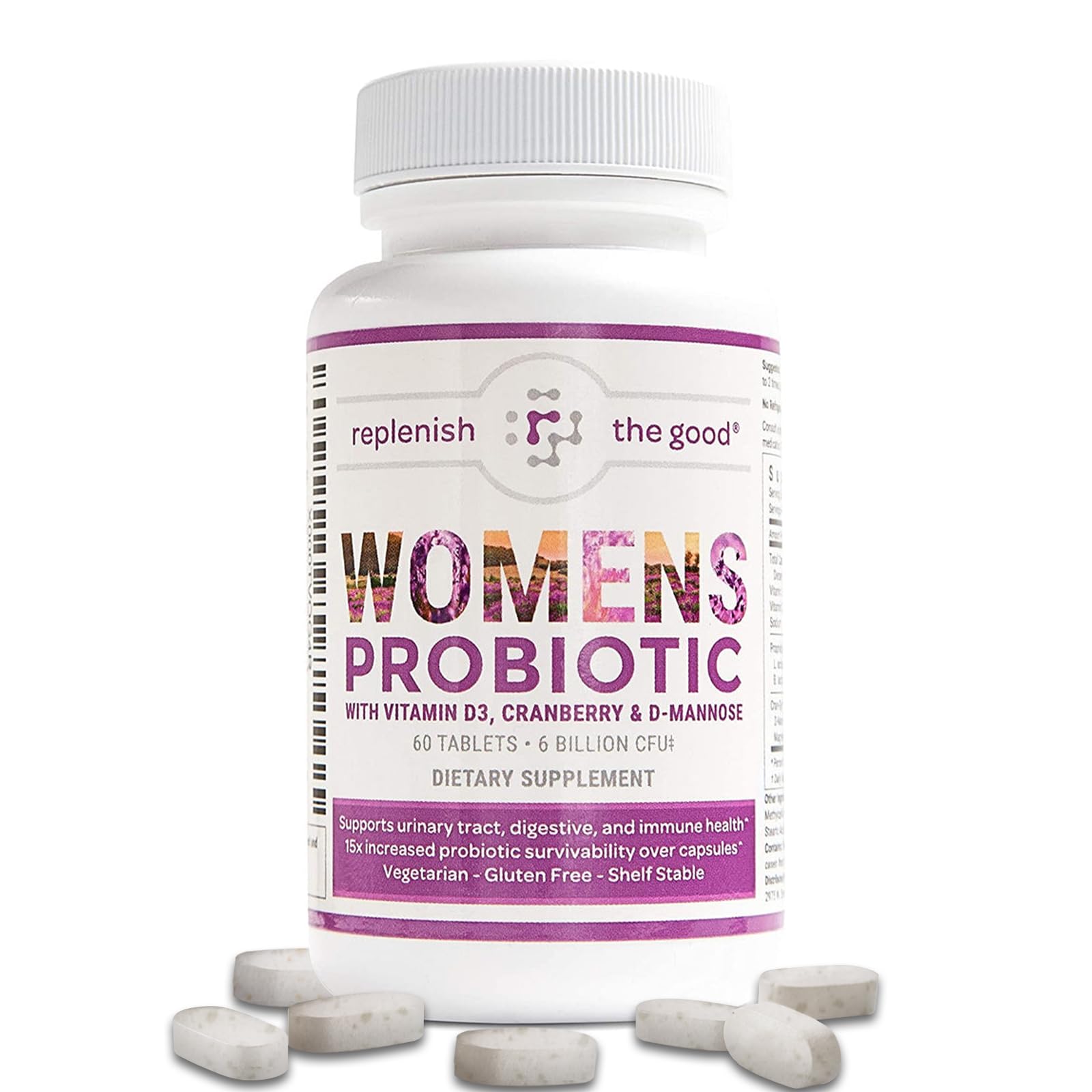 Replenish the Good Probiotics for Women bottle on white background