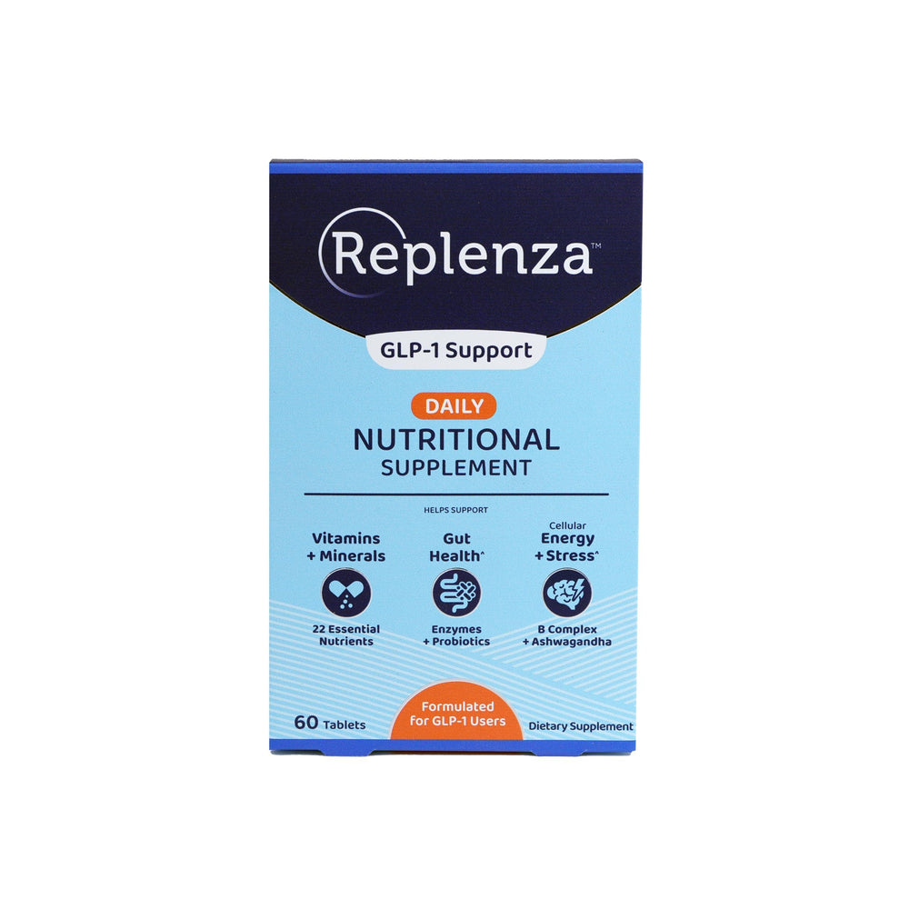 Replenza Daily GLP-1 Nutritional Support bottle with 60 tablets