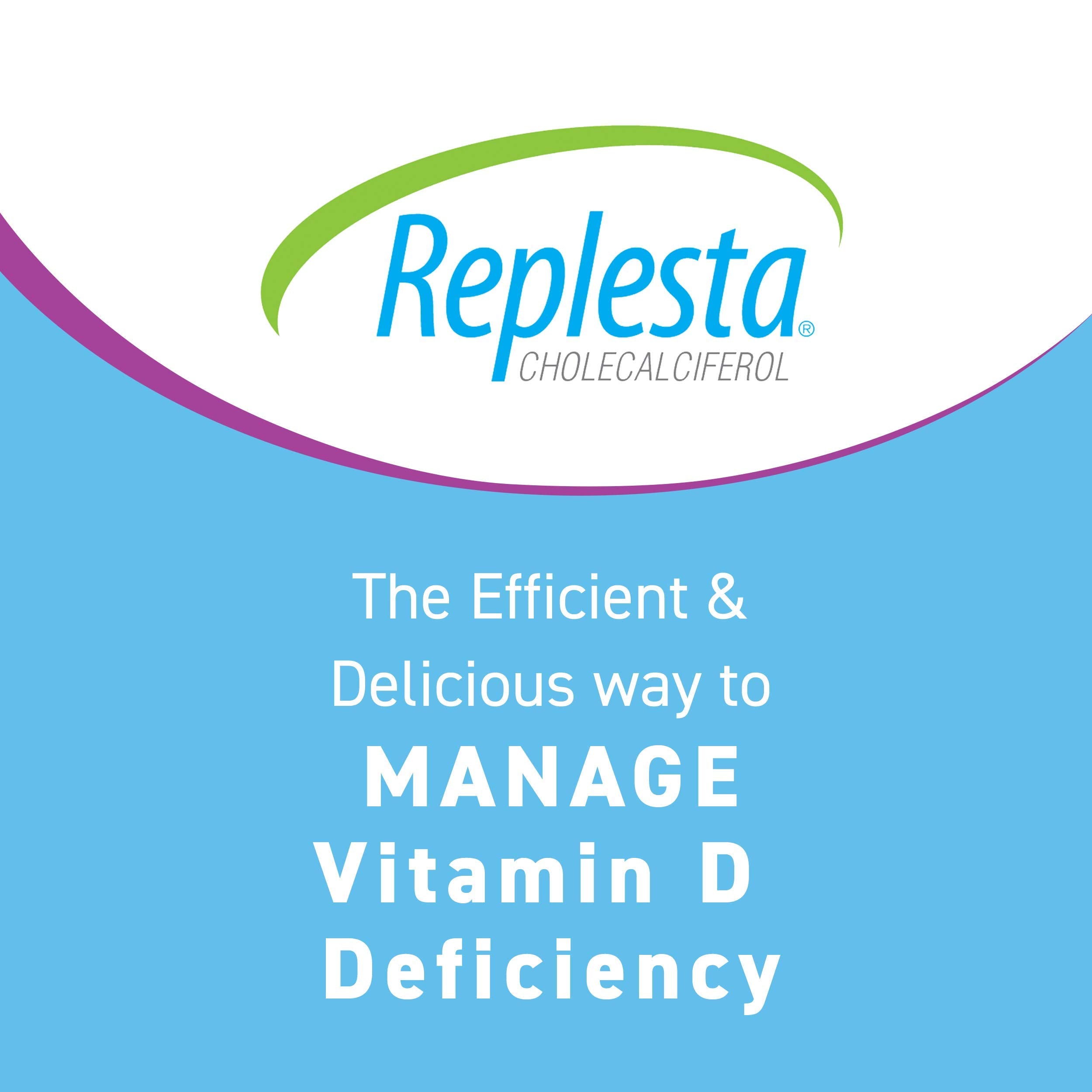 Replesta 50,000 IU Vitamin D3 chewable wafer – back panel
