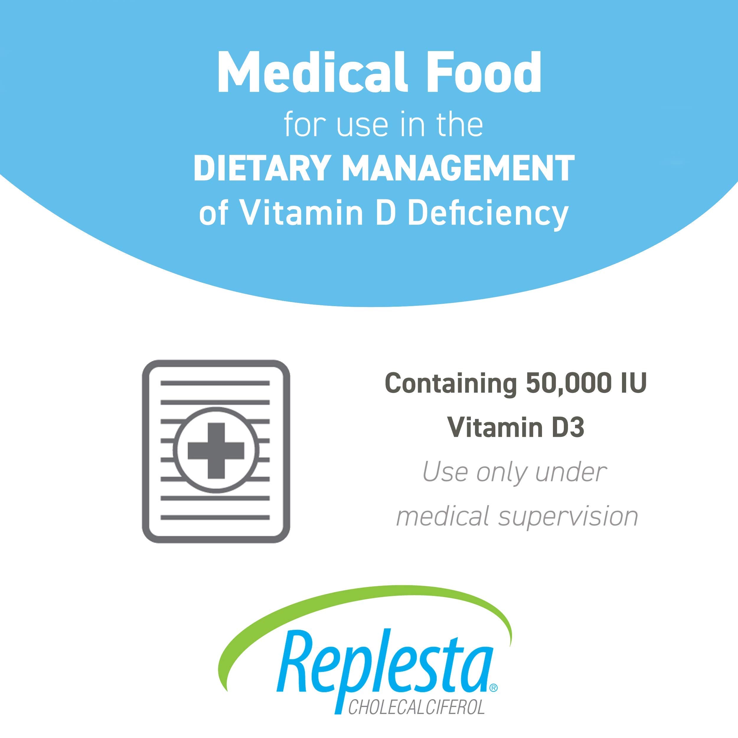 Replesta 50,000 IU Vitamin D3 chewable wafer – label