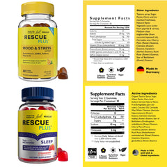 Front packaging showing RESCUE Bach Plus Gummies 2-pack