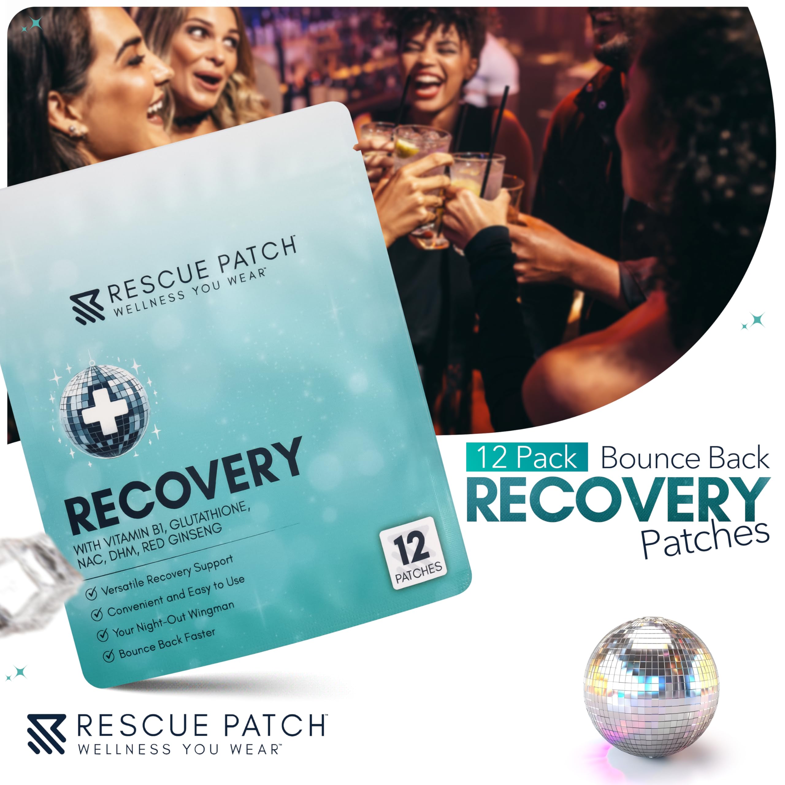 Patch applied to skin for hydration and recovery