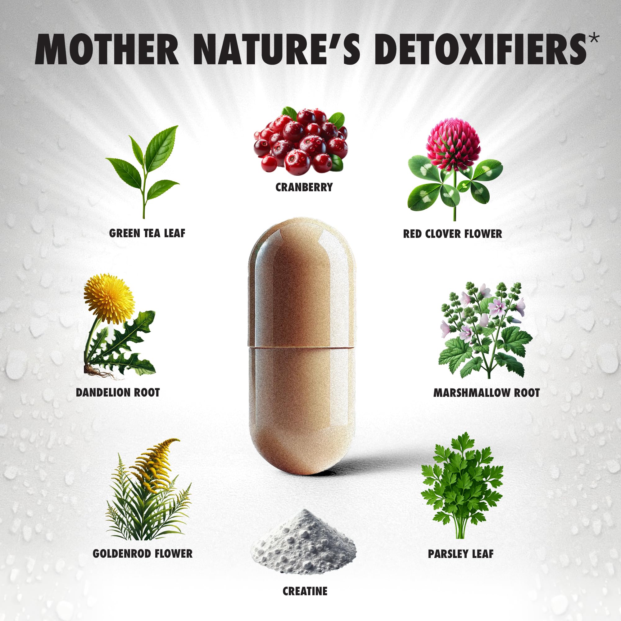 Rescue Detox ICE CAPS 12ct capsules in use with water nearby