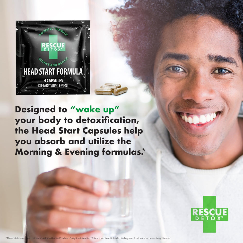 Rescue Detox Instant ICE Caps close-up promoting fast-acting cleansing support.