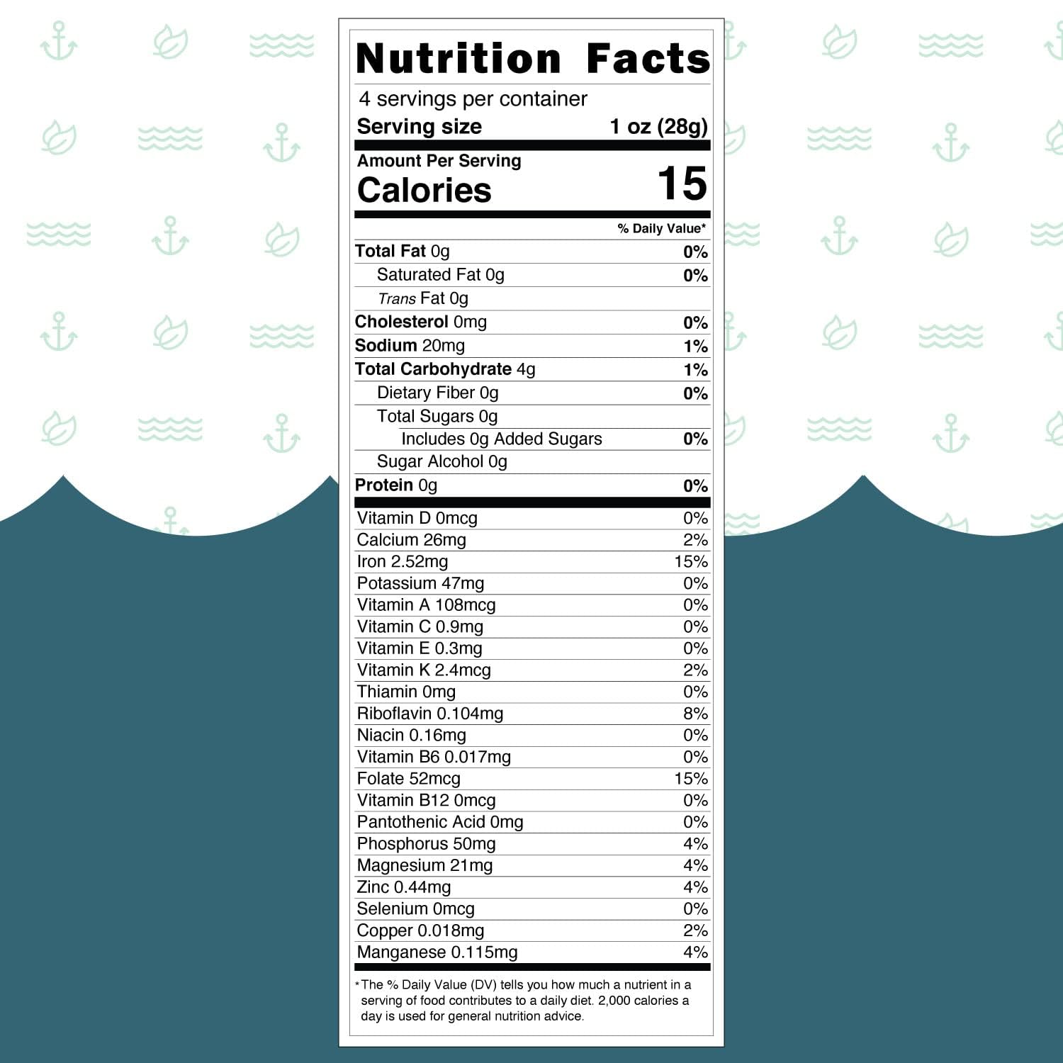 Dried sea moss in resealable packaging for freshness
