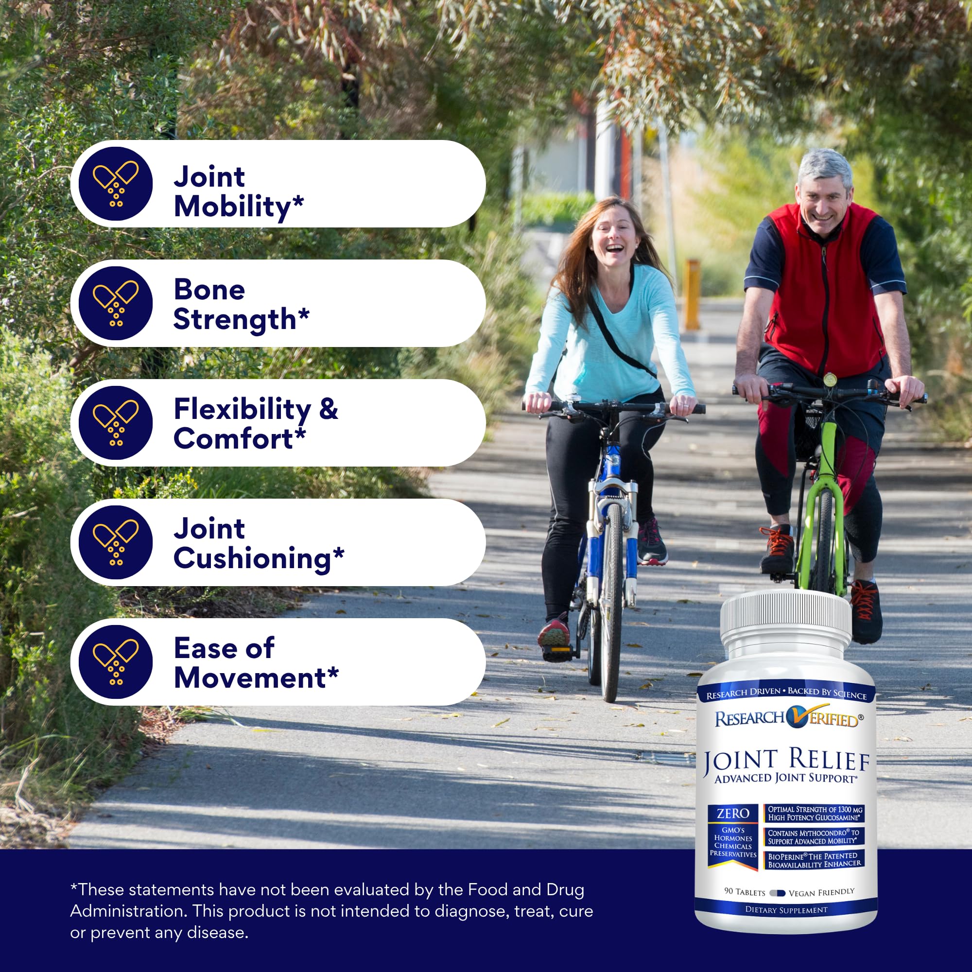 Label highlight showing Glucosamine and MSM on the bottle