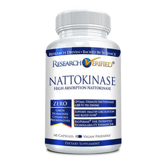 Research Verified Nattokinase bottle label displaying 4000 FU per serving