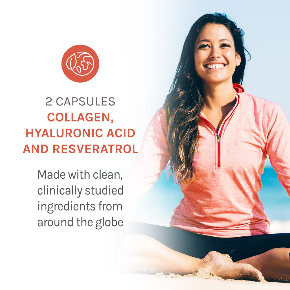 Illustration of hydrolyzed collagen, chondroitin sulfate and hyaluronic acid ingredients