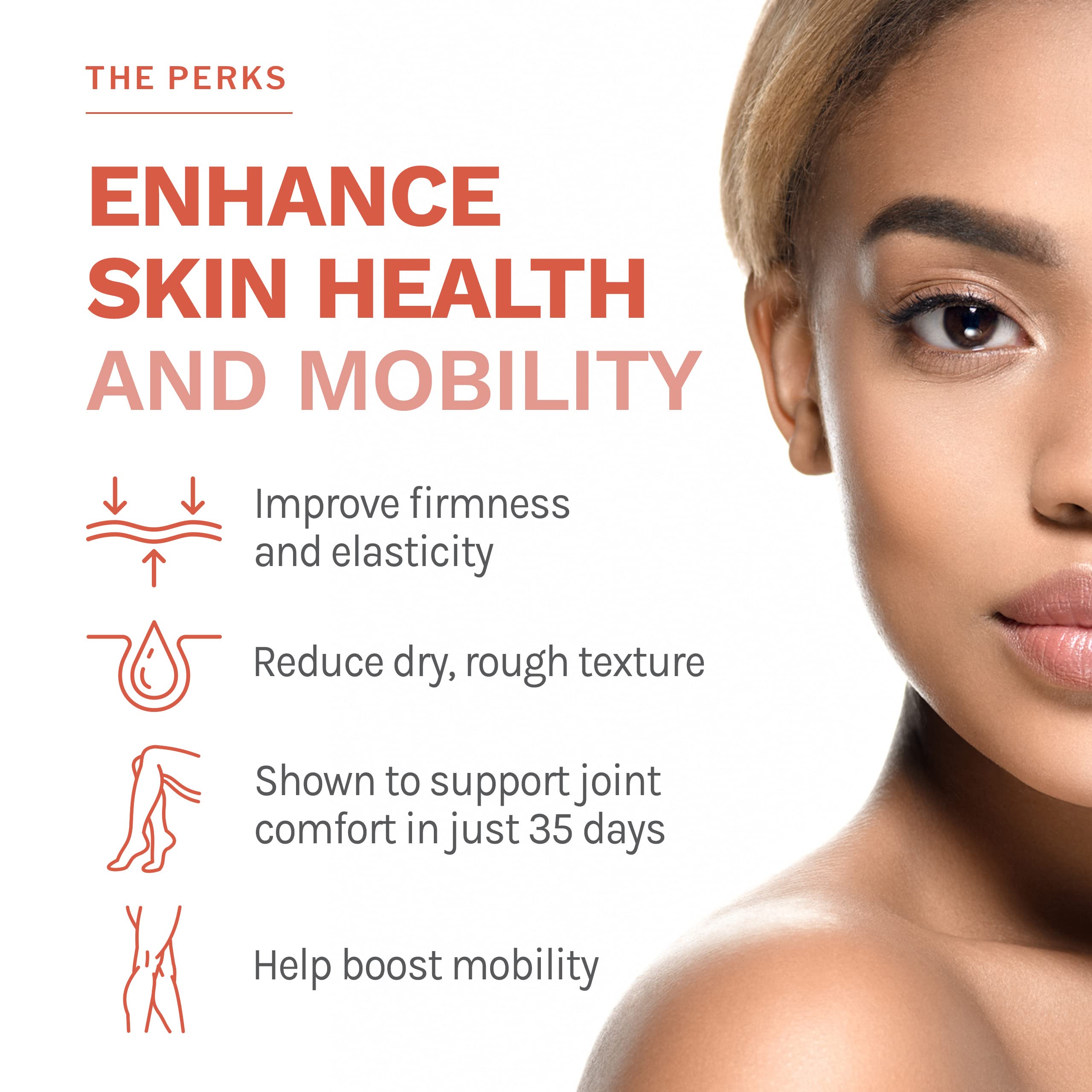 Graphic showing skin elasticity and healthy glow