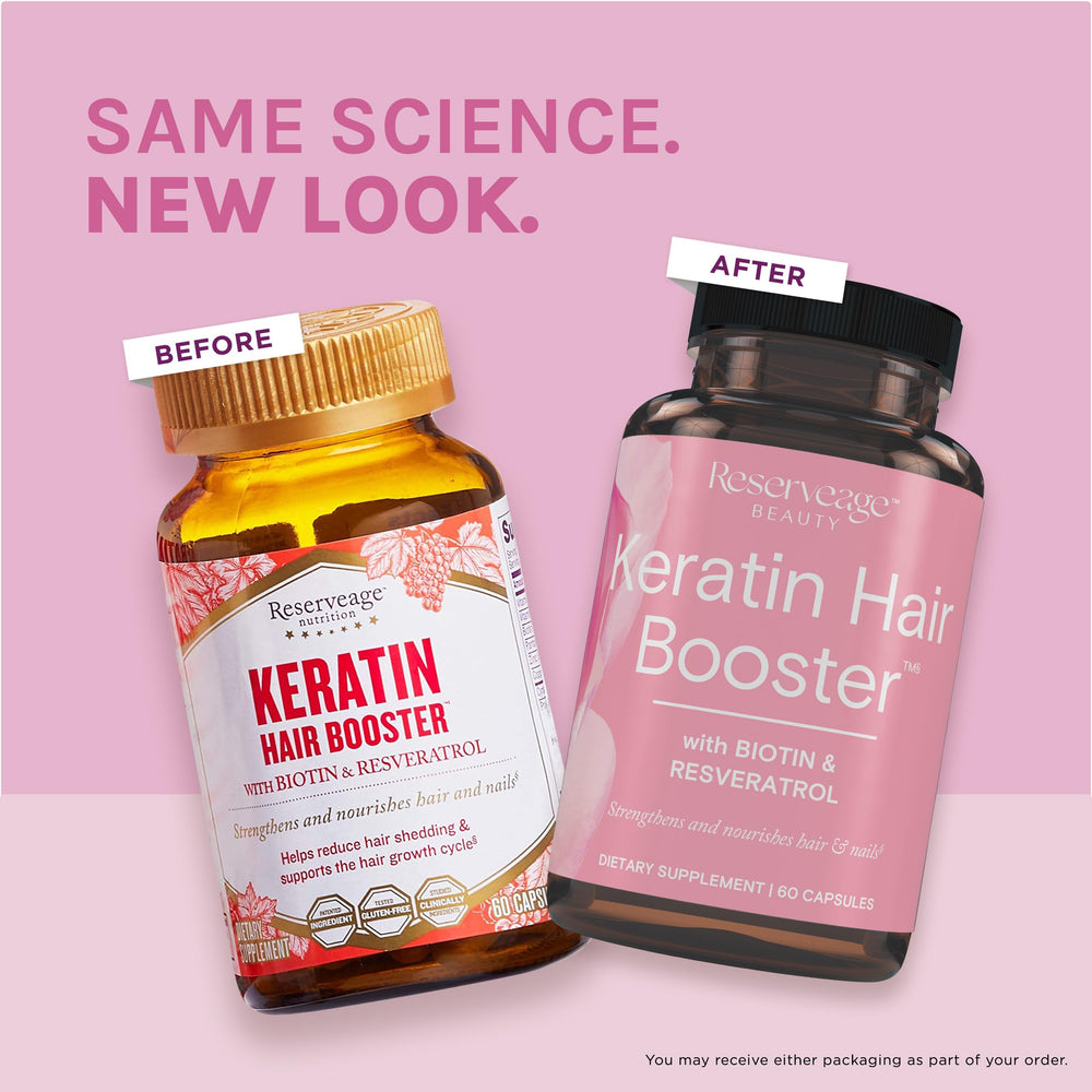 Side view of the Keratin Hair Booster bottle