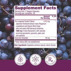 Packaging for Reserveage Beauty Resveratrol 1000 mg