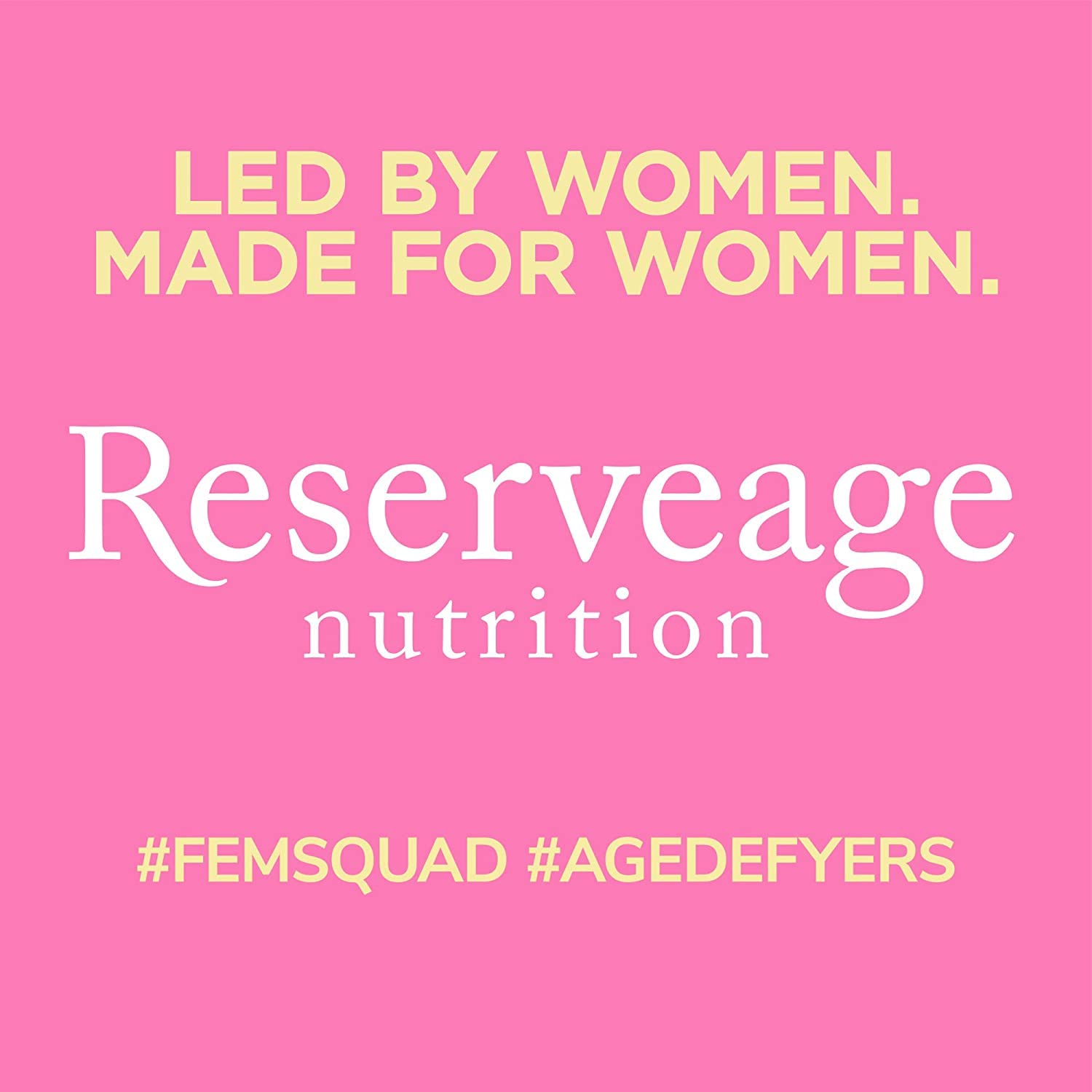 Reserveage brand logo representing women-led company