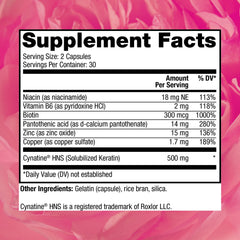 Reserveage Keratin Hair Booster bottle label