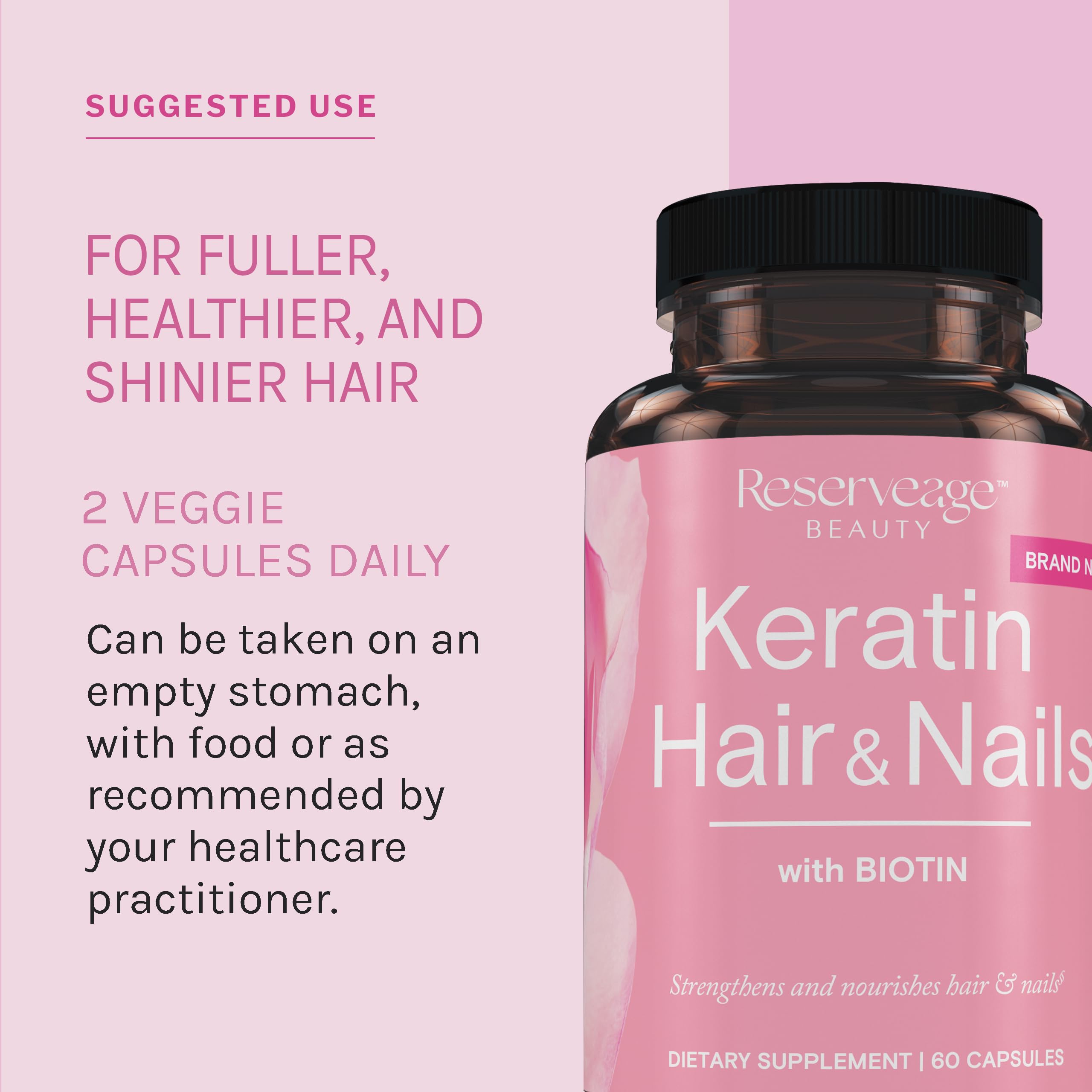 Healthy hair and nails concept with keratin booster