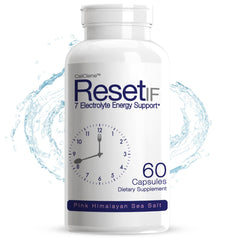 ResetIF Energy Electrolyte bottle featuring 7 electrolytes and B vitamins