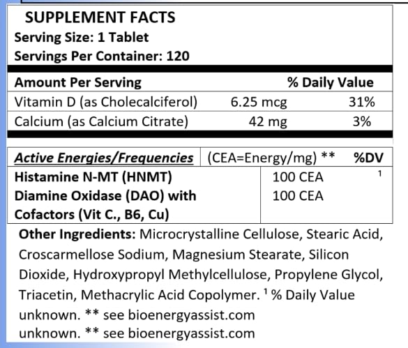 Infographic illustrating HNMT and DAO enzyme support
