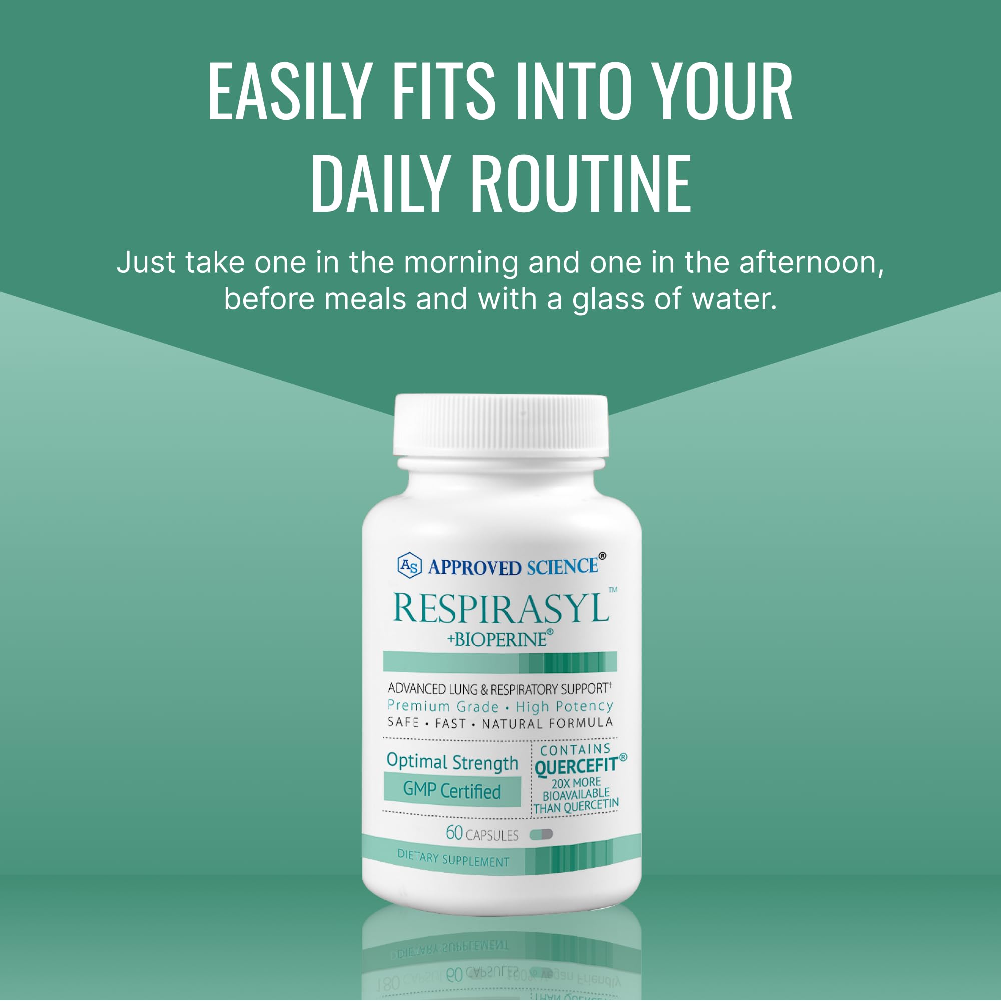 Full product packaging with bottle and capsules