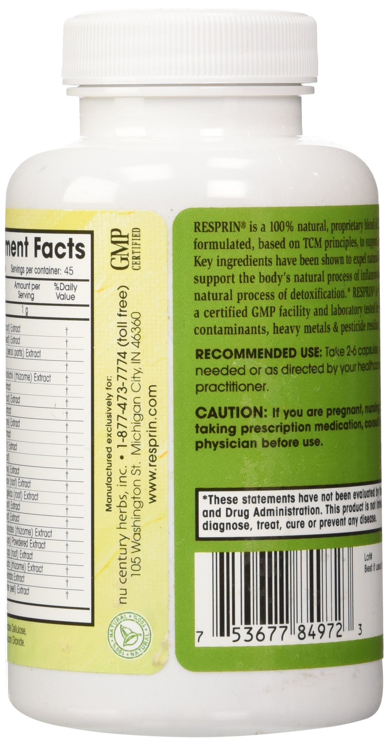 Ingredient blend featuring 23 herbs including peppermint, ginger, and ginseng