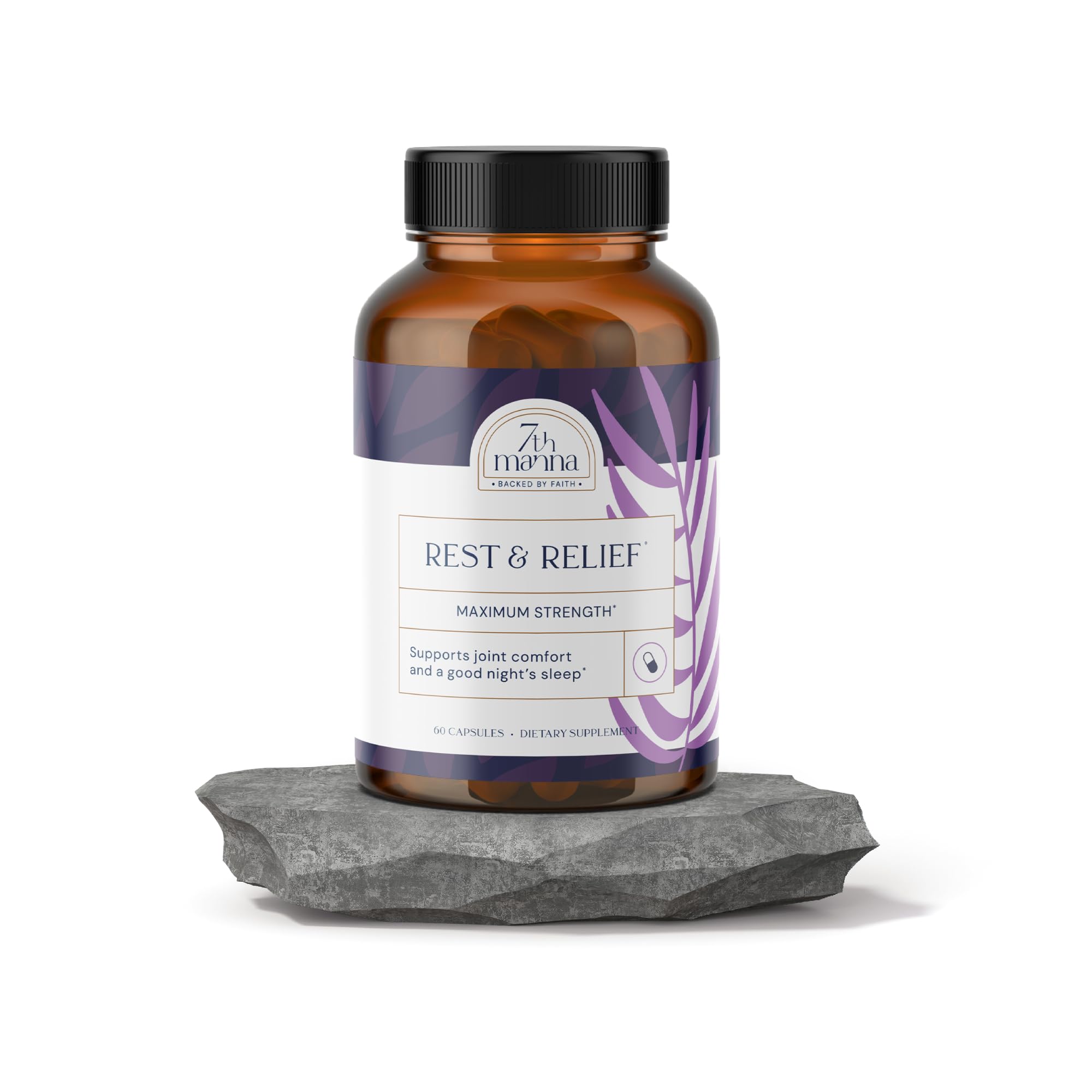 7th Manna Rest & Relief bottle – front label