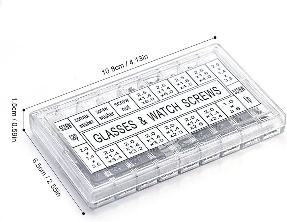Close-up of screw caps and convex washers included in the kit