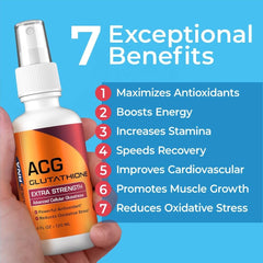 ACG Glutathione spray bottle with product label