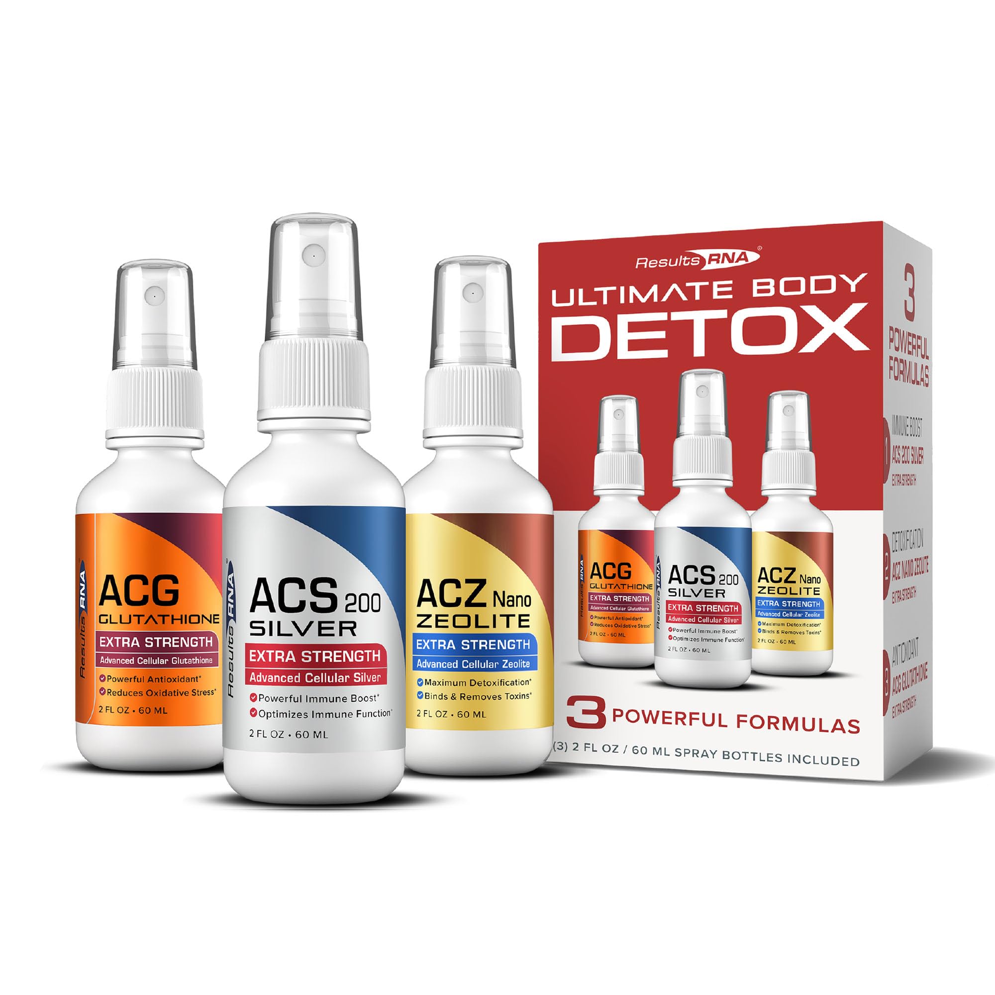 Results RNA Ultimate Body Detox ACS200 Silver bottle ready for daily use