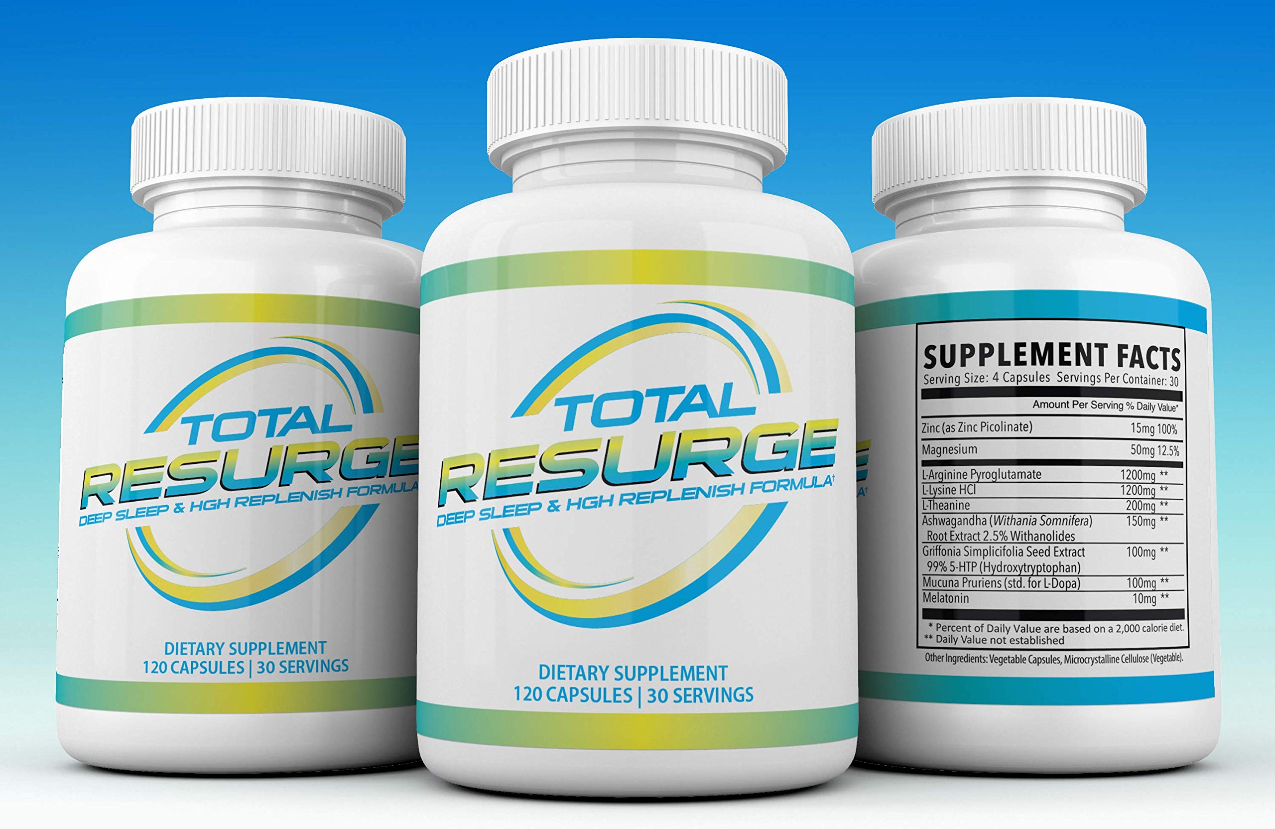 Resurge Deep Sleep on a bedside table at night