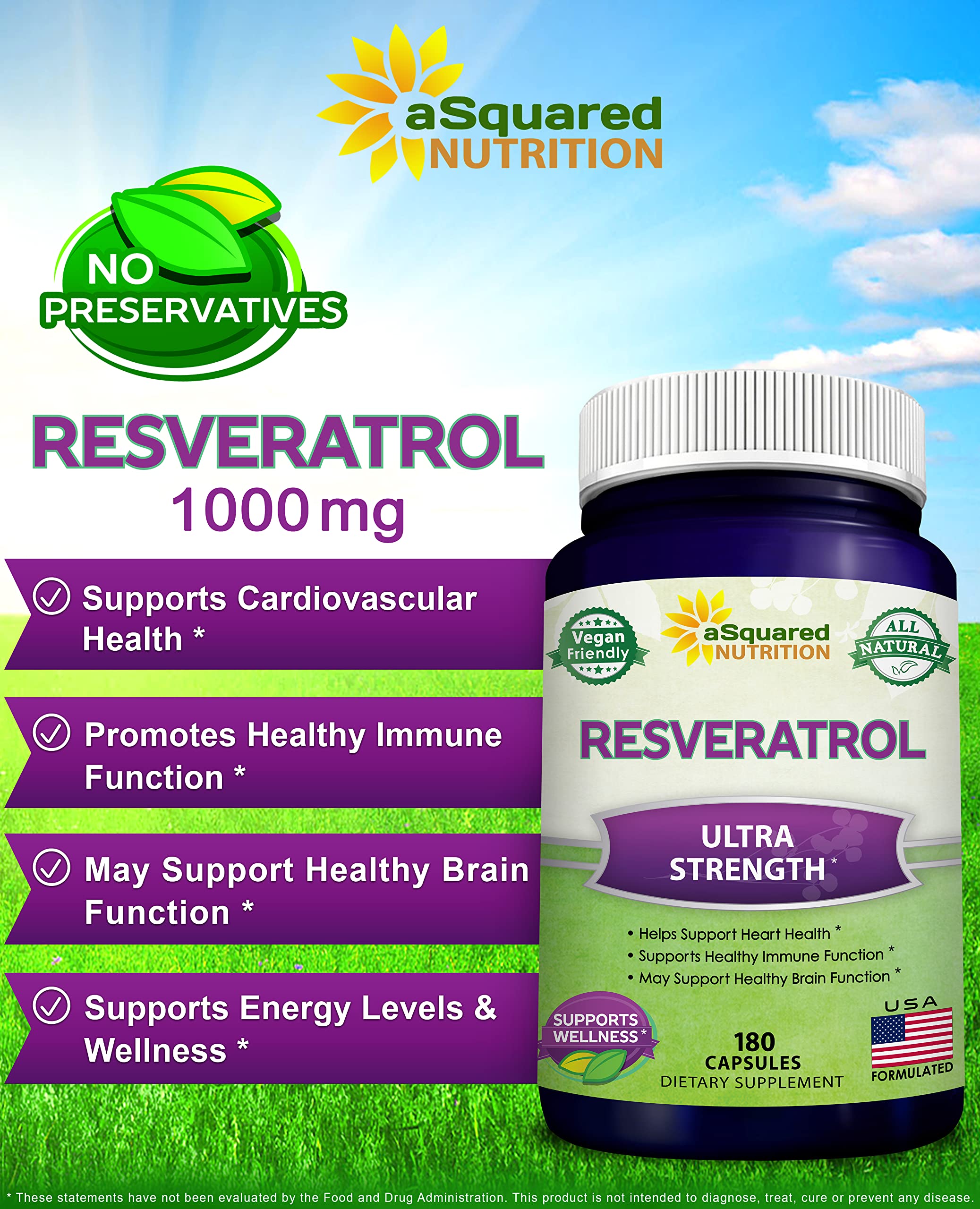 Resveratrol supplement bottle on a clean surface