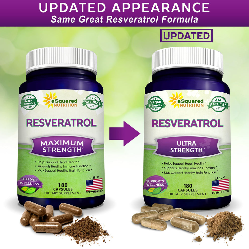 Nutrition facts panel for resveratrol supplement