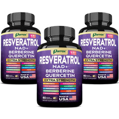 Parrox Resveratrol 14-in-1 supplement bottle front label