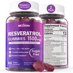 Front view of Resveratrol 1500mg Gummies bottle