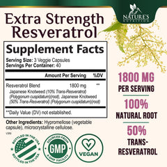 Close-up of trans-resveratrol label