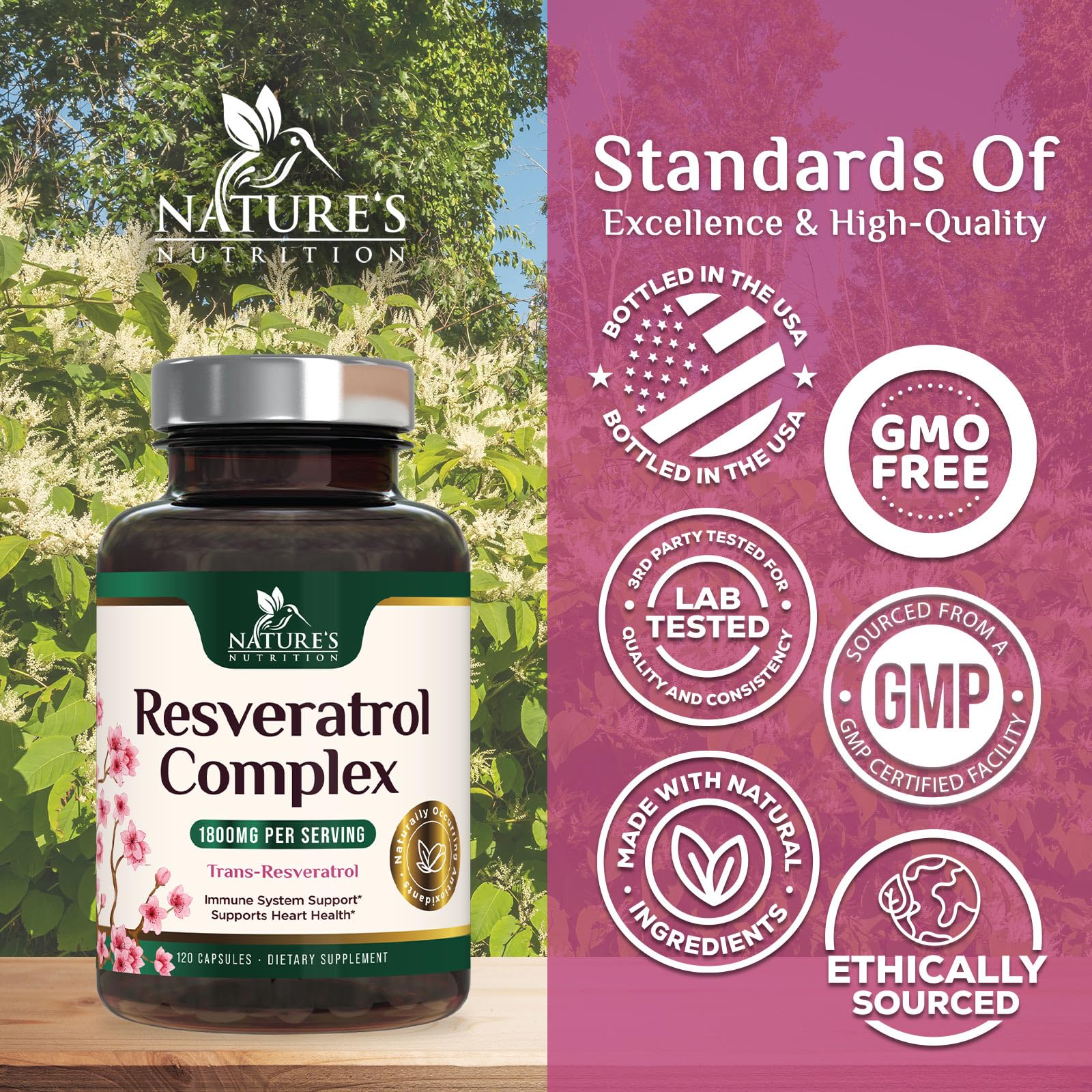 Vegan, Non-GMO resveratrol capsules
