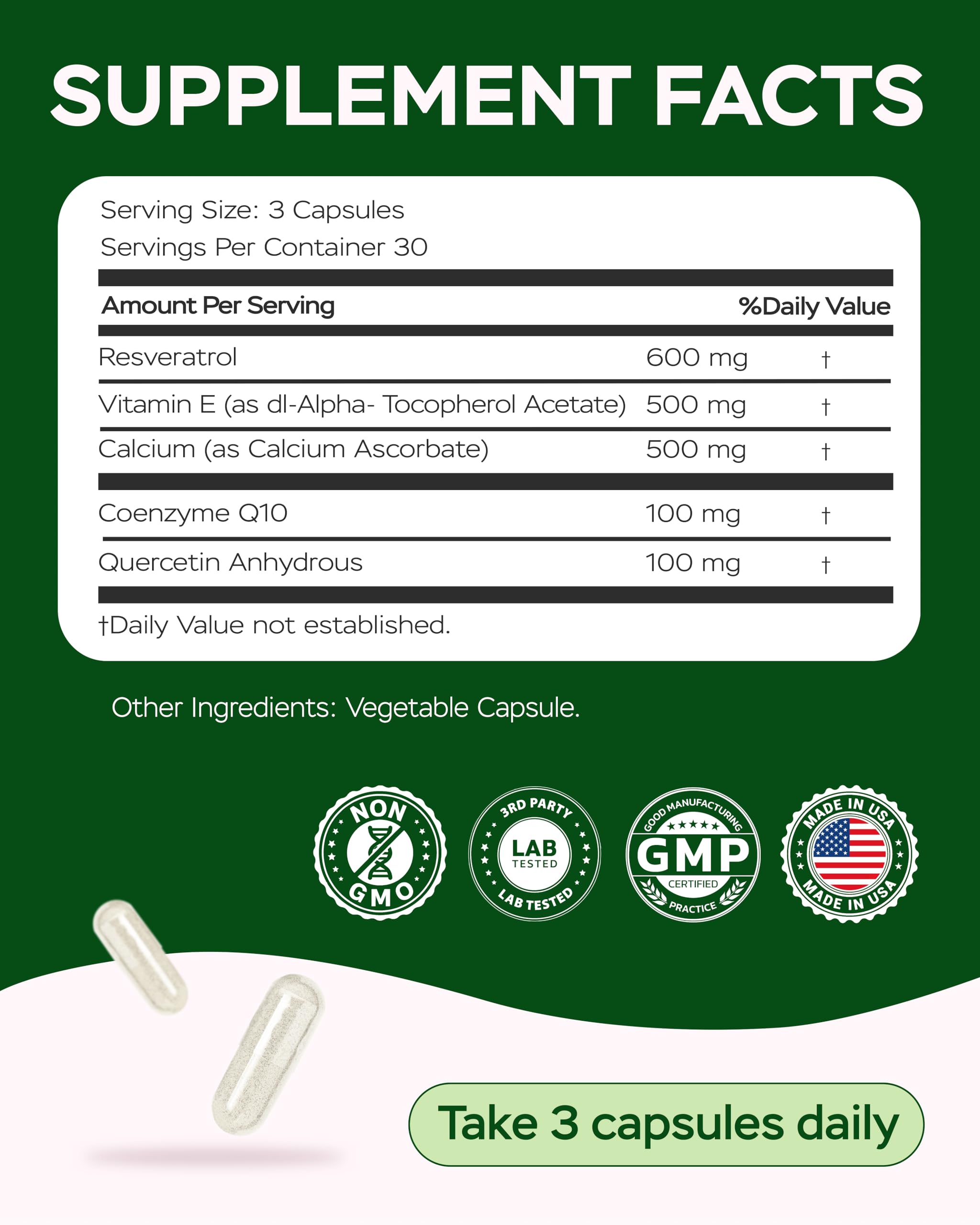 Quercetin and Vitamin C in antioxidant complex