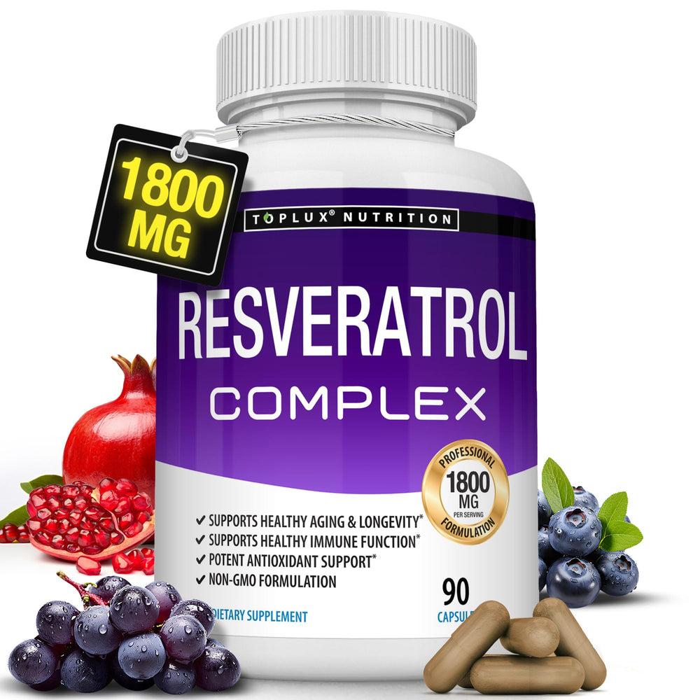 Resveratrol 1800 mg supplement bottle label