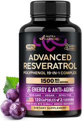 Bottle of Resveratrol supplement with 120 capsules