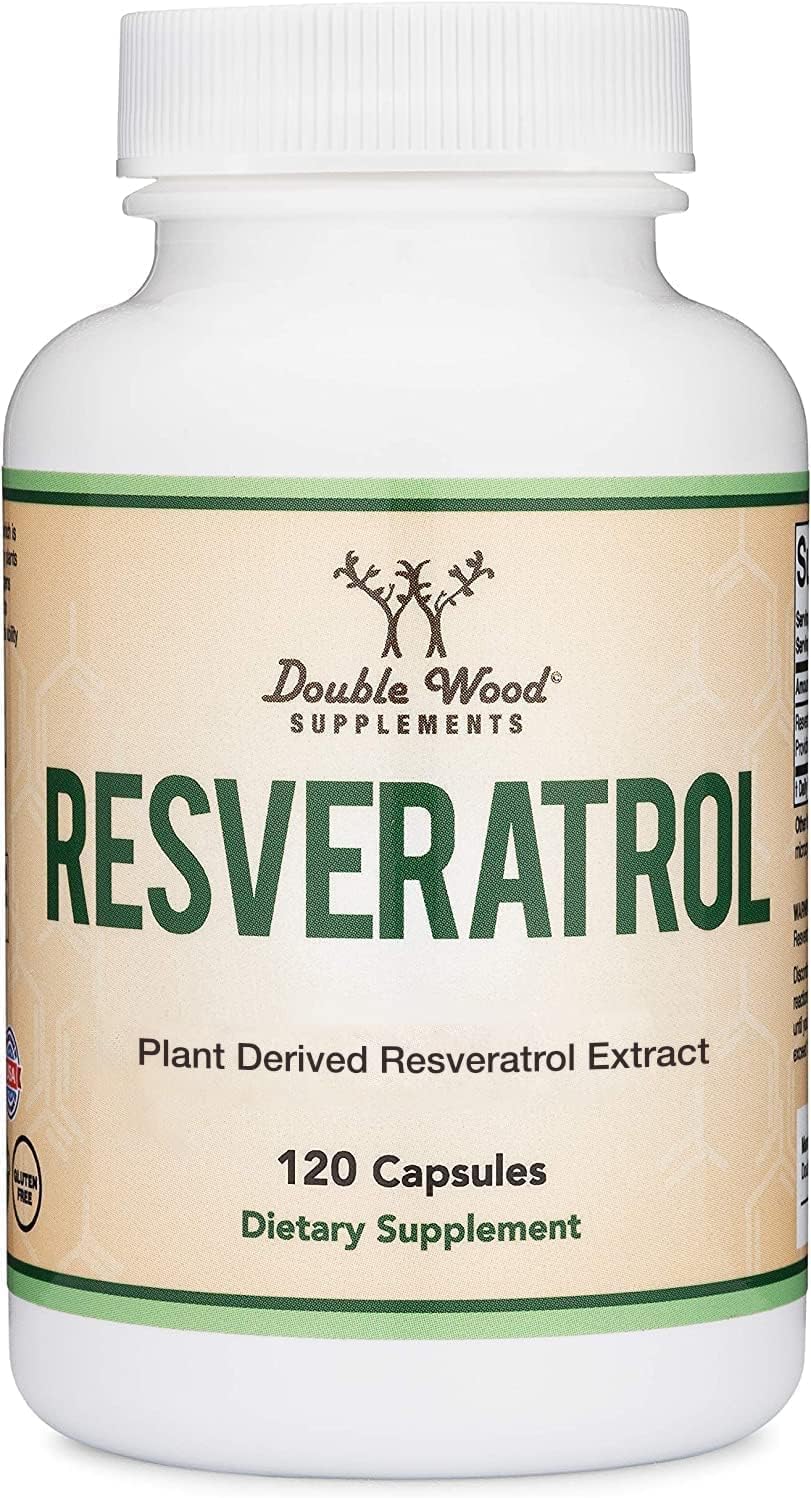 Resveratrol 500mg per serving bottle with 120 capsules