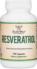 Resveratrol 500mg per serving bottle with 120 capsules