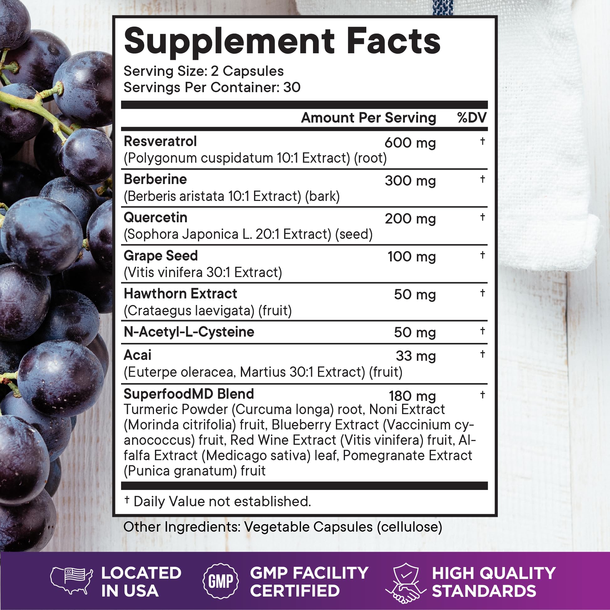 Close-up of capsules for polyphenol supplement