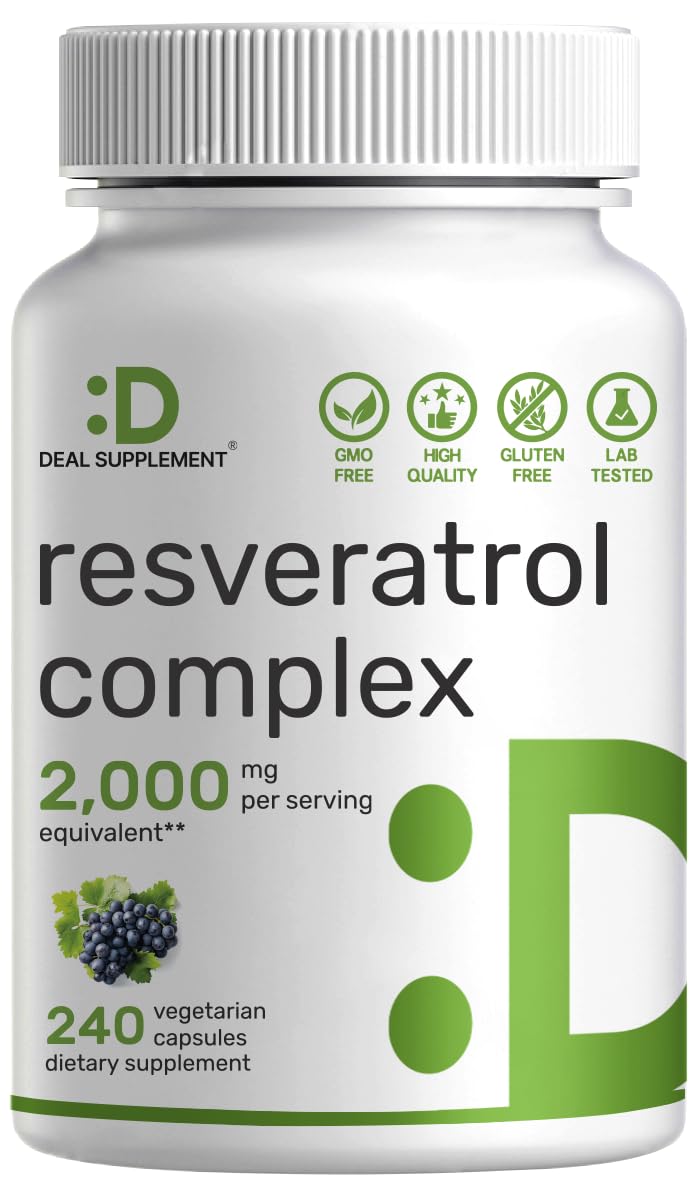 Resveratrol Complex 2000mg bottle and capsules