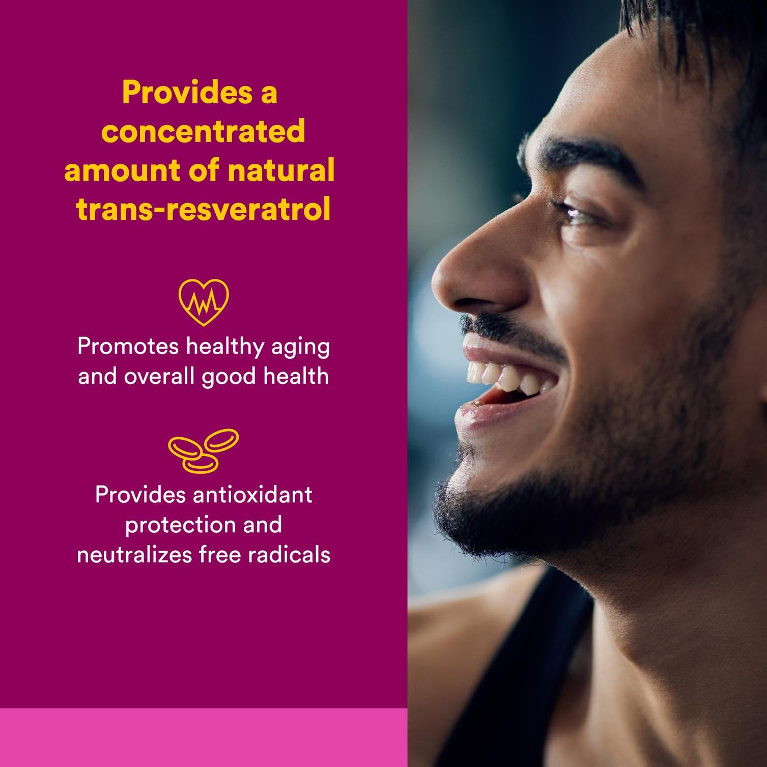 ResveratrolRich capsules 250 mg each on white background