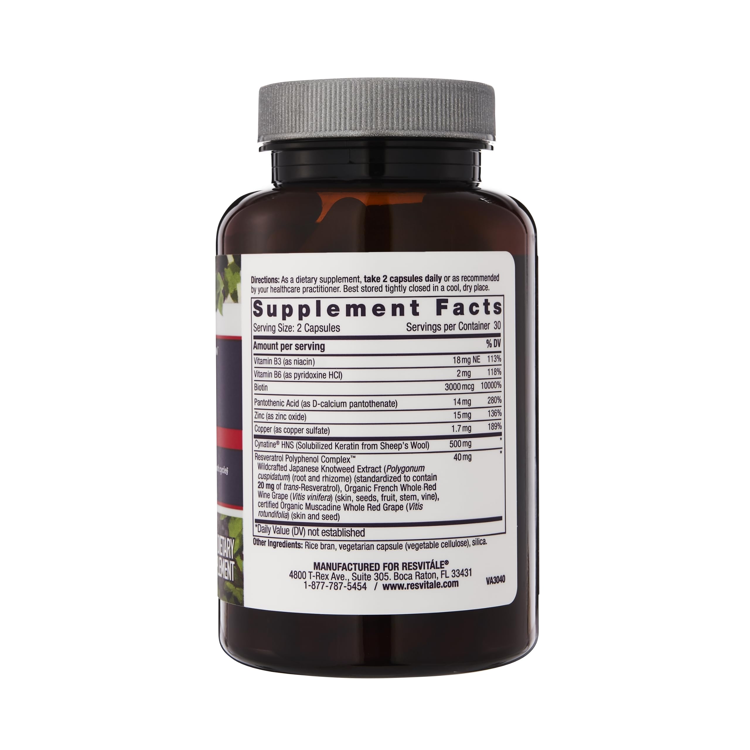 Capsules of ResVitale Keratin Hair Enhance