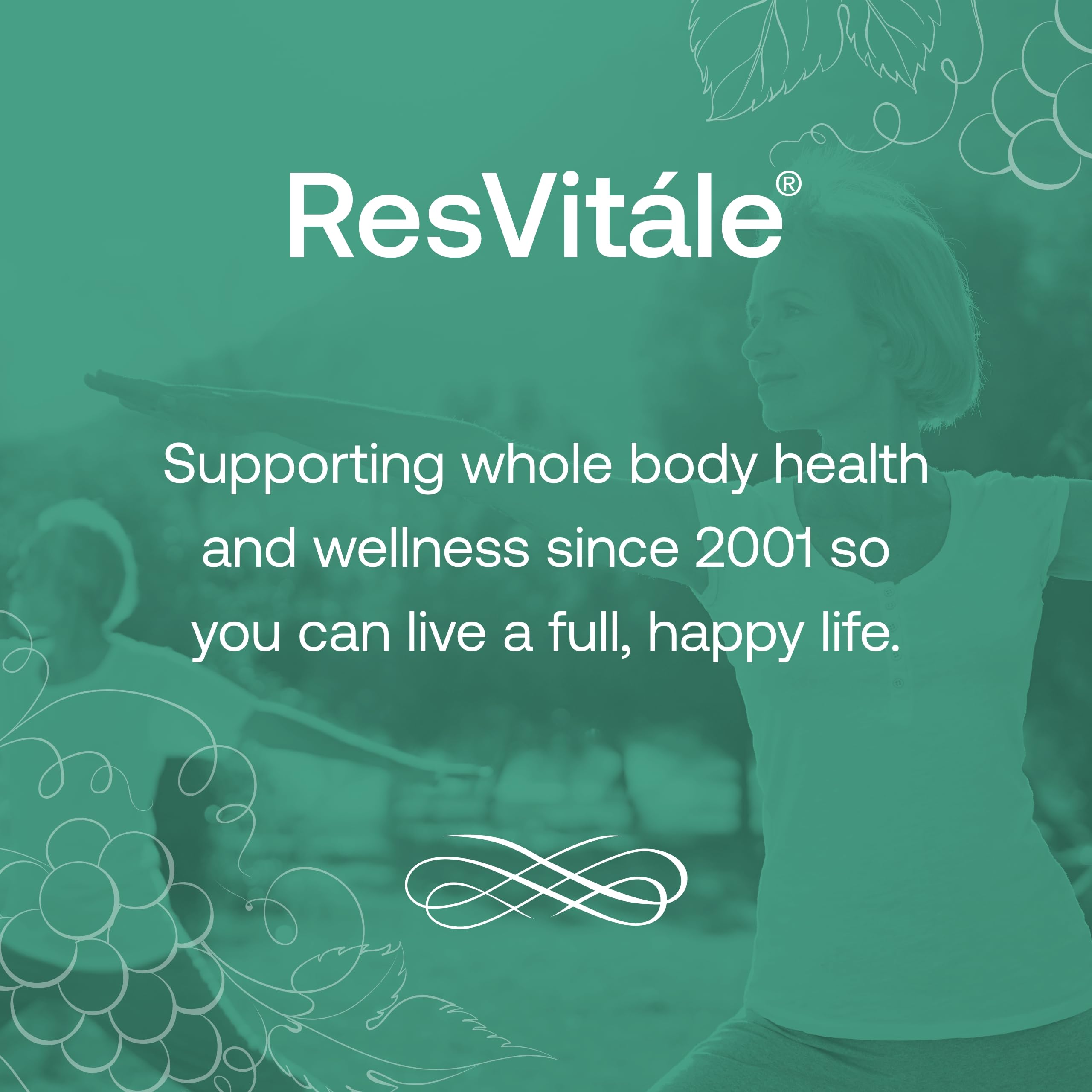 Packaging side view of ResVitale Resveratrol bottle