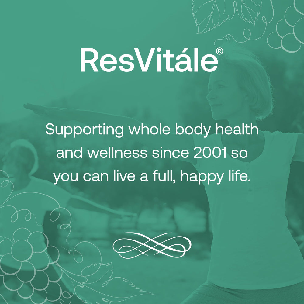Packaging side view of ResVitale Resveratrol bottle