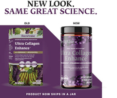 Close-up of veggie capsules for ResVitale Ultra Collagen Enhance