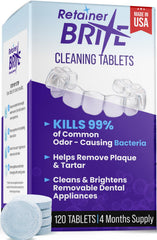 Retainer Brite box with 120 cleaning tablets, 4-month supply, Made in USA