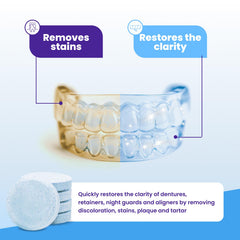 Retainer Brite tablets dissolving in warm water