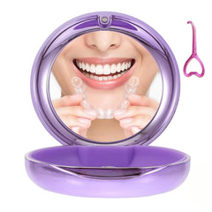 Compact retainer case with mirror for Invisalign and night guard